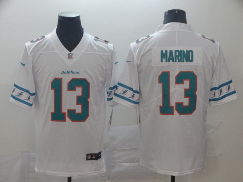 Miami Dolphins #13 Dan Marino White Team Logo Stitched Jersey - Zenithce