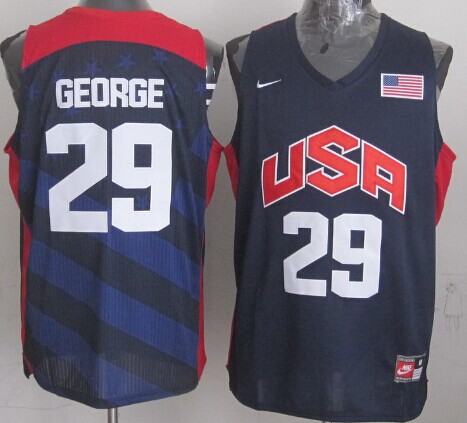 2012 Olympics Team USA #29 Paul George Revolution 30 Swingman Blue Jersey - Zenithce
