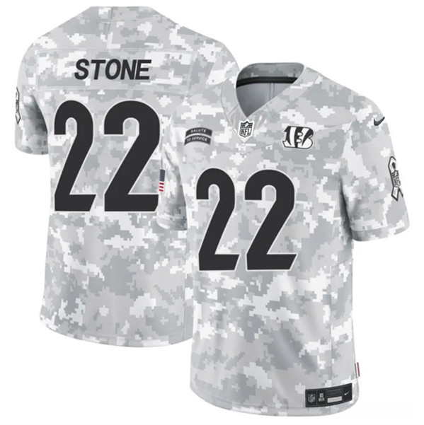Cincinnati Bengals #22 Geno Stone Arctic Camo 2024 F.U.S.E. Salute To Service Limited Stitched Jersey - Zenithce