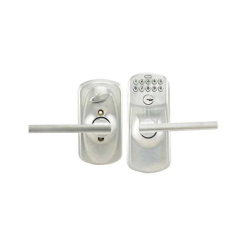 Schlage FE595 PLY/LAT Plymouth Keypad Flex-Lock Entry Leverset with Latitude Lever - Zenithce