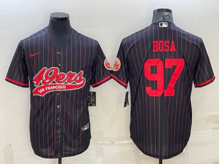 San Francisco 49ers #97 Nick Bosa Black Cool Base Stitched Baseball Jersey - Zenithce