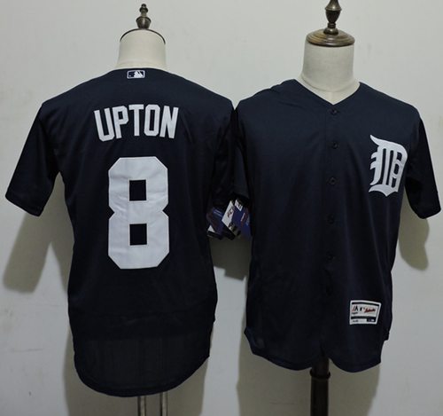 Tigers #8 Justin Upton Navy Blue Flexbase Authentic Collection Stitched Jersey - Zenithce