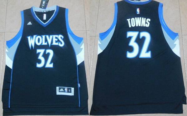 Minnesota Timberwolves #32 Karl-Anthony Towns Revolution 30 Swingman 2015 Draft New Black Jersey - Zenithce