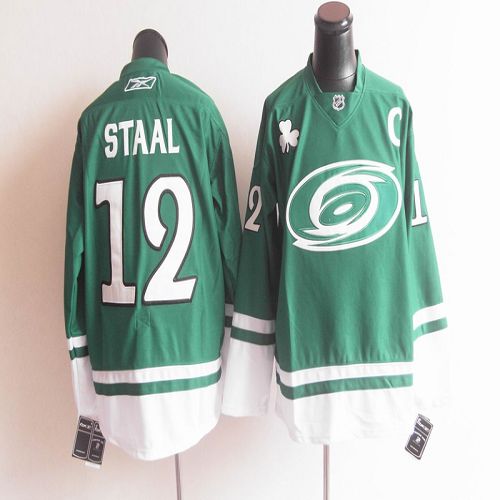 Hurricanes St Patty's Day #12 Eric Staal Green Stitched Jersey - Zenithce