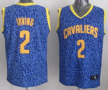 Cleveland Cavaliers #2 Kyrie Irving Blue Leopard Print Fashion Jersey - Zenithce
