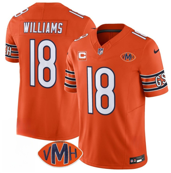 Chicago Bears #18 Caleb Williams Orange 2025 F.U.S.E. With 1-Star C Patch And VMH Patch Vapor Untouchable Limited Football Stitched Jersey - Zenithce