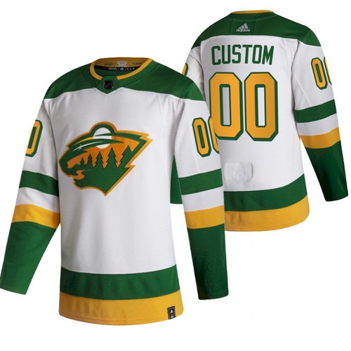Minnesota Wild White Custom Name Number Size 2021 White Reverse Retro Stitched NHL Jersey - Zenithce
