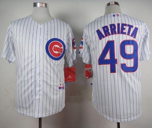 Cubs #49 Jake Arrieta White Home Cool Base Stitched Jersey - Zenithce