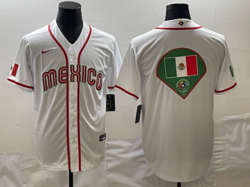 Mexico 2023 White World Big Logo Classic Stitched Jersey - Zenithce