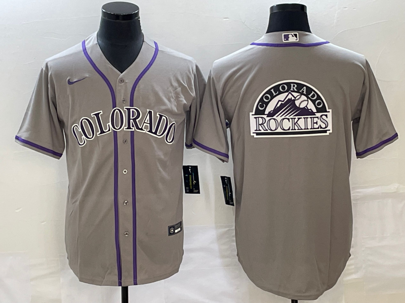Colorado Rockies Gray Team Big Logo Stitched Jersey - Zenithce