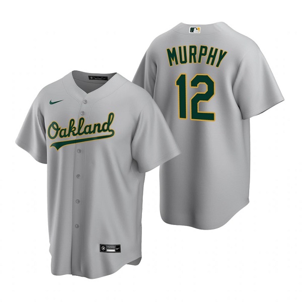Oakland Athletics #12 Sean Murphy Grey Cool Base Stitched Jersey - Zenithce