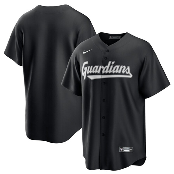 Cleveland Guardians Blank Black Lights Out Limited Stitched Jersey - Zenithce