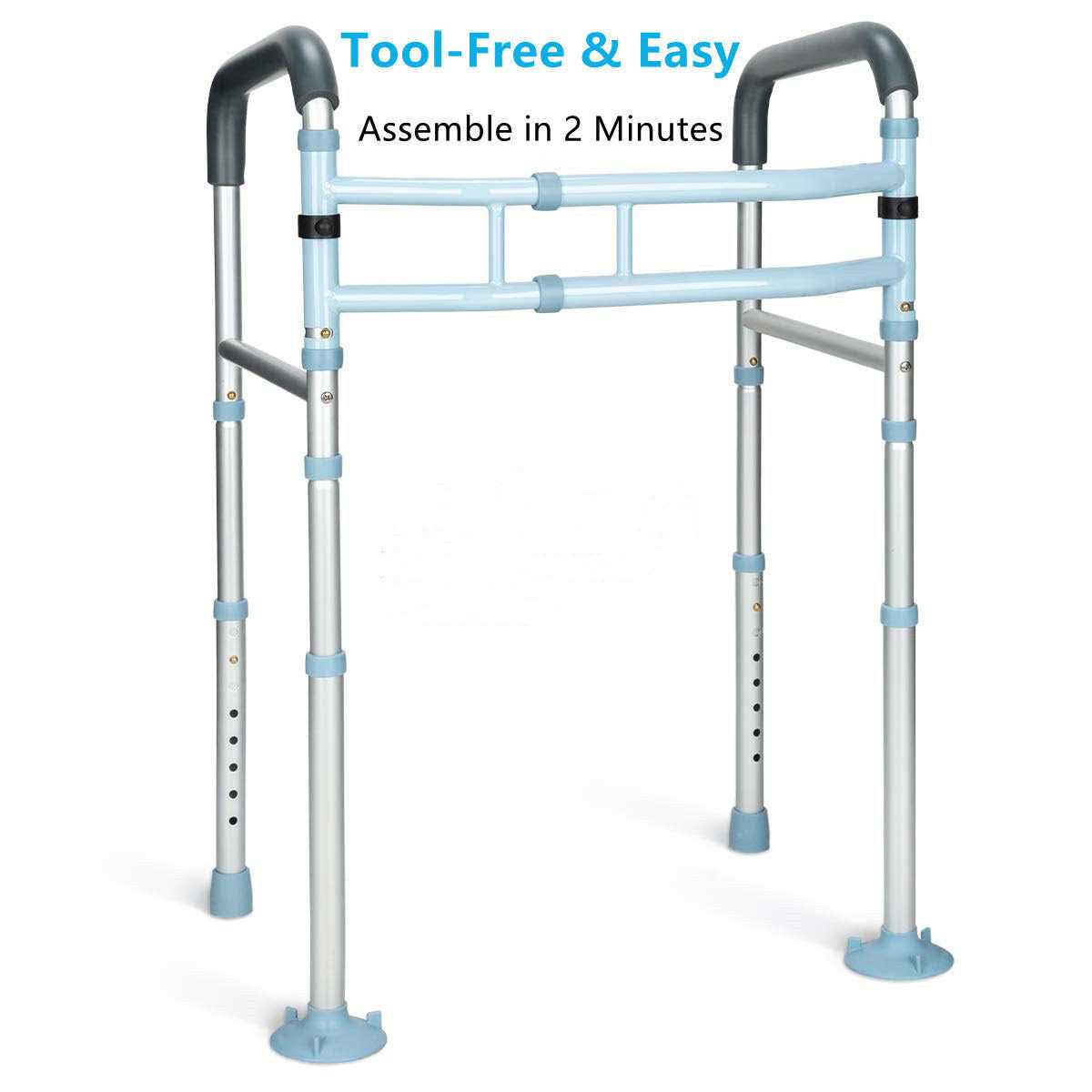 Oasisspace Stand Alone Toilet Safety Rail Heavy Duty Medical Toilet Safety Frame for Elderly Handicap and Disabled - Zenithce