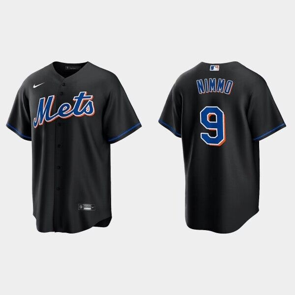 New York Mets #9 Brandon Nimmo Black Cool Base Stitched Jersey - Zenithce