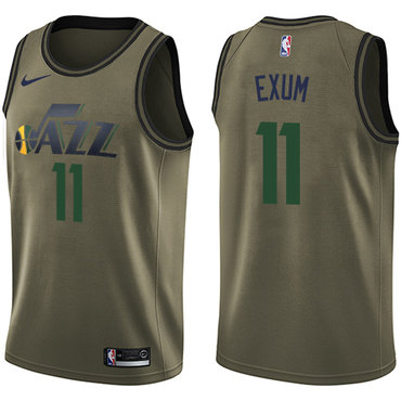 Jazz #11 Dante Exum Green Salute to Service Swingman Jersey - Zenithce