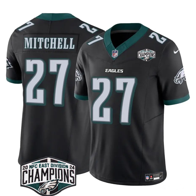 Philadelphia Eagles #27 Quinyon Mitchell Black 2024 New NFC East Champions F.U.S.E. Vapor Untouchable Limited Stitched Jersey - Zenithce