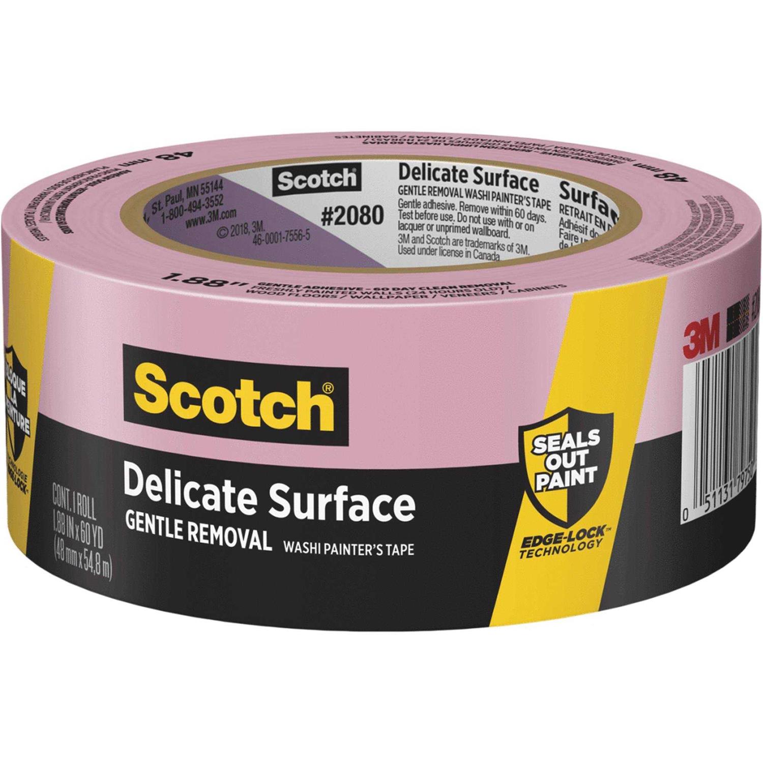 Scotch Delicate Surface Painters Tape, Purple, 1.41 inches x 60 yards, 1 Roll, Size: 1.41 in x 60 yd - Zenithce