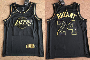 Lakers 24 Kobe Bryant Black Gold Swingman Jersey - Zenithce