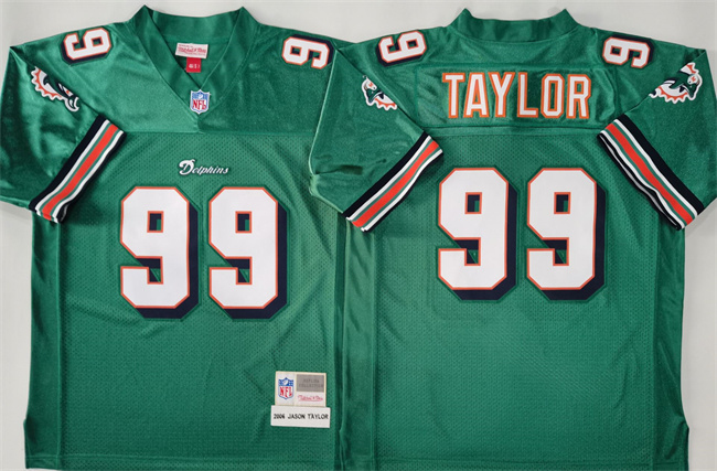 Miami Dolphins #99 Jason Taylor Aqua Throwback Stitched Football Jersey - Zenithce