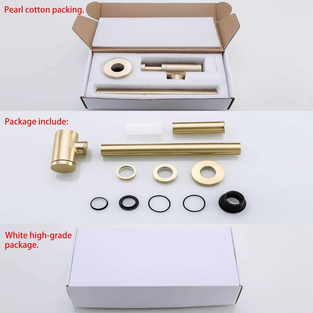 Random Brass Contemporary Round Bottle P Trap 1 1/4basin Sink Waste Drain P Trap Kit - Zenithce