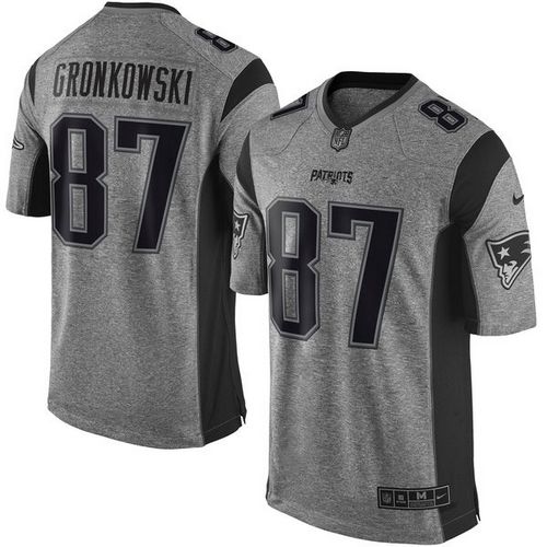Patriots #87 Rob Gronkowski Gray Stitched Limited Gridiron Gray Nike Jersey - Zenithce