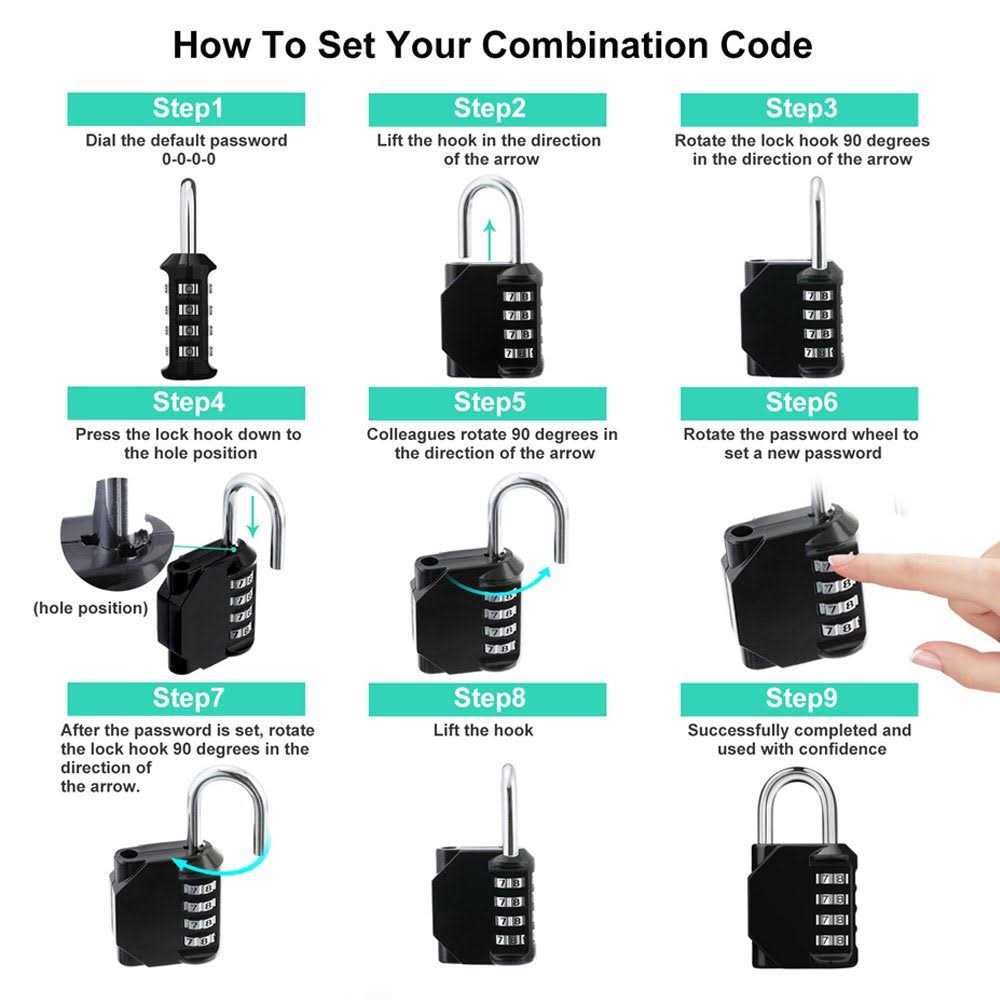 ZHEGE Combination Lock 2 Pack 4 Digit Padlock for School Gym - Zenithce