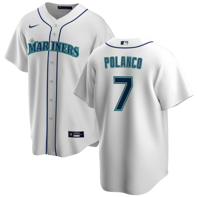Seattle Mariners #7 Jorge Polanco White Cool Base Stitched Jersey - Zenithce