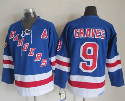 Rangers #9 Adam Graves Light Blue CCM Throwback Stitched Jersey - Zenithce