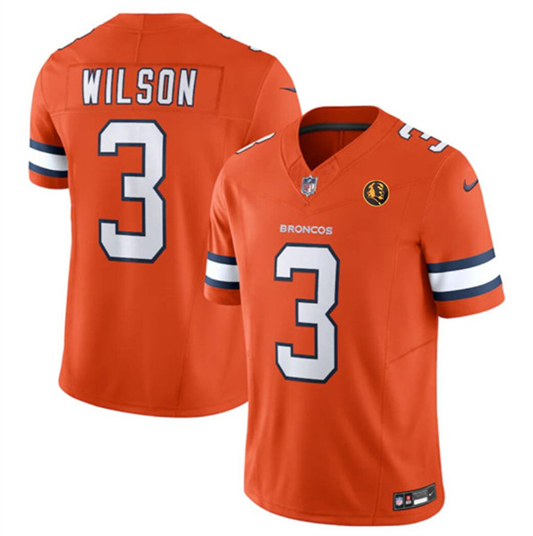 Denver Broncos #3 Russell Wilson Orange 2023 F.U.S.E. With John Madden Patch Vapor Limited Stitched Jersey - Zenithce