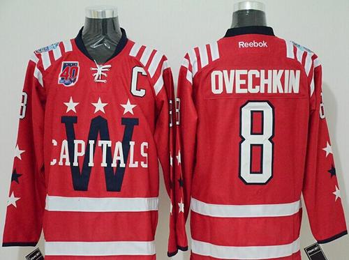 Capitals #8 Alex Ovechkin 2015 Winter Classic Red 40th Anniversary Stitched Jersey - Zenithce
