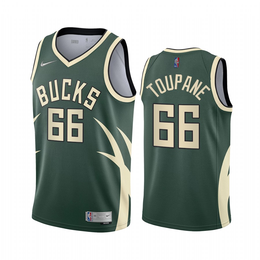 Milwaukee Bucks #66 Axel Toupane Green Swingman 2020-21 Earned Edition Jersey - Zenithce