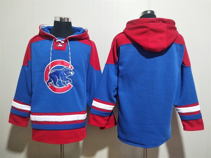 Chicago Cubs Blank Royal Red Ageless Must-Have Lace-Up Pullover Hoodie - Zenithce
