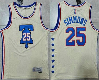 Philadelphia 76ers #25 Ben Simmons Cream Swingman 2021 Earned Edition Stitched Jersey - Zenithce