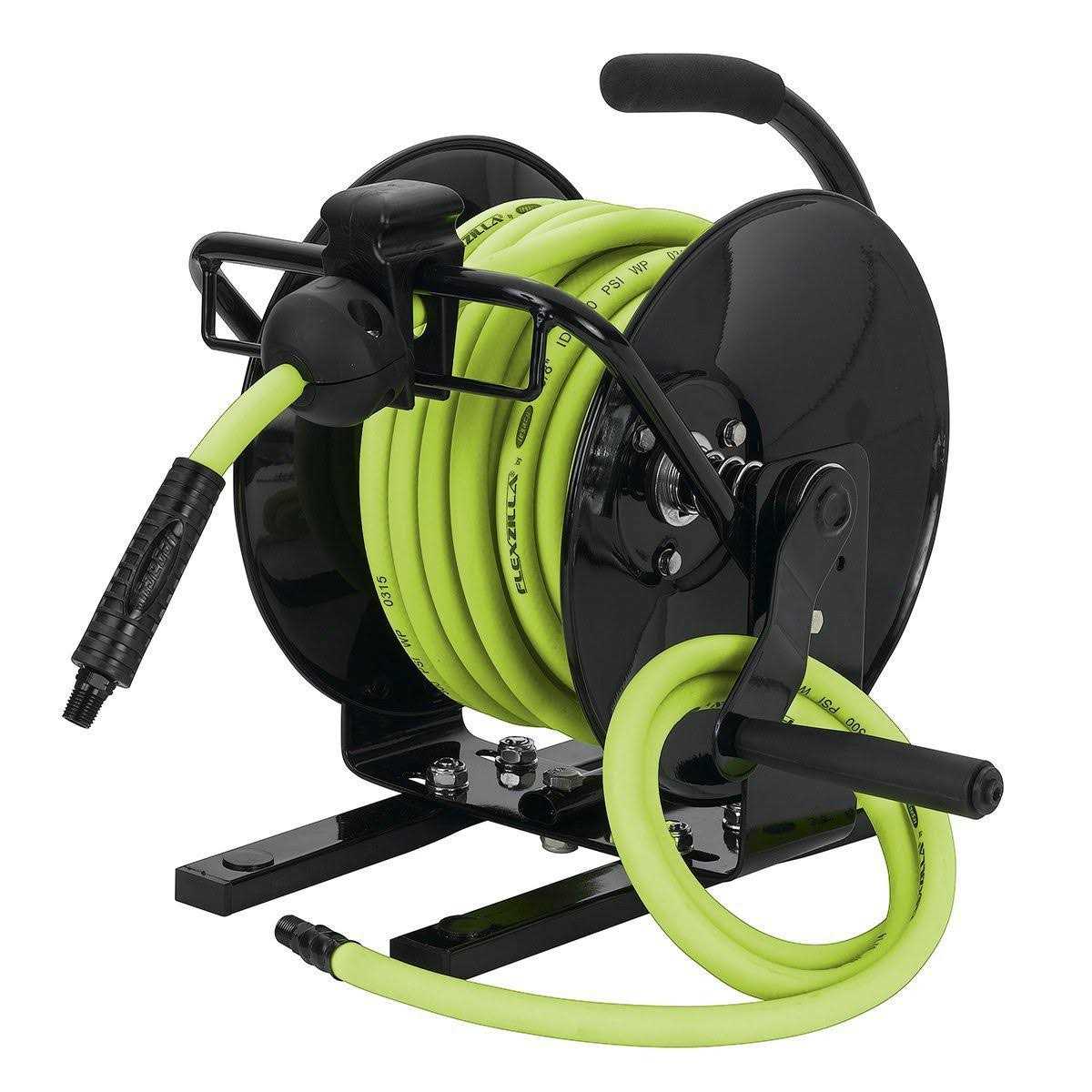 Flexzilla Manual Air Hose Reel Open Face Fixed Heavy-Duty L8652FZ - Zenithce