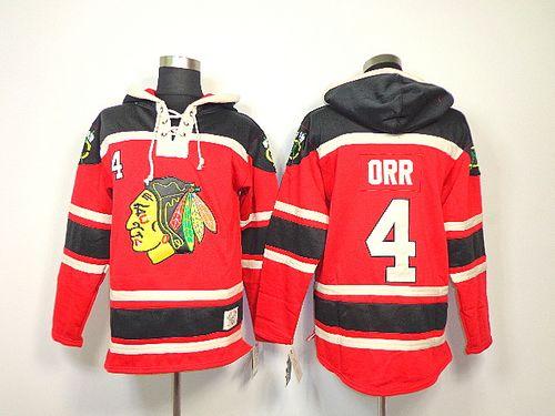 Blackhawks #4 Bobby Orr Red Sawyer Hooded Sweatshirt Stitched Jersey - Zenithce