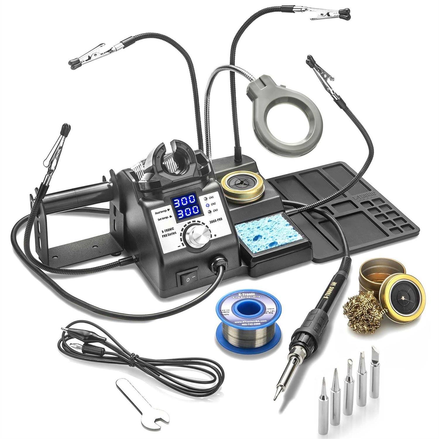 X-Tronic 3060-PRO LED 75 Watt Soldering Iron Station w Tips - Zenithce