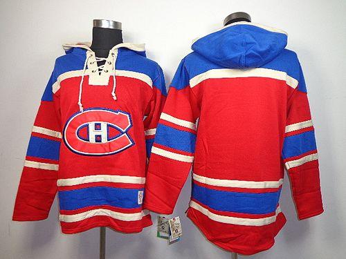 Canadiens Blank Red Sawyer Hooded Sweatshirt Stitched Jersey - Zenithce