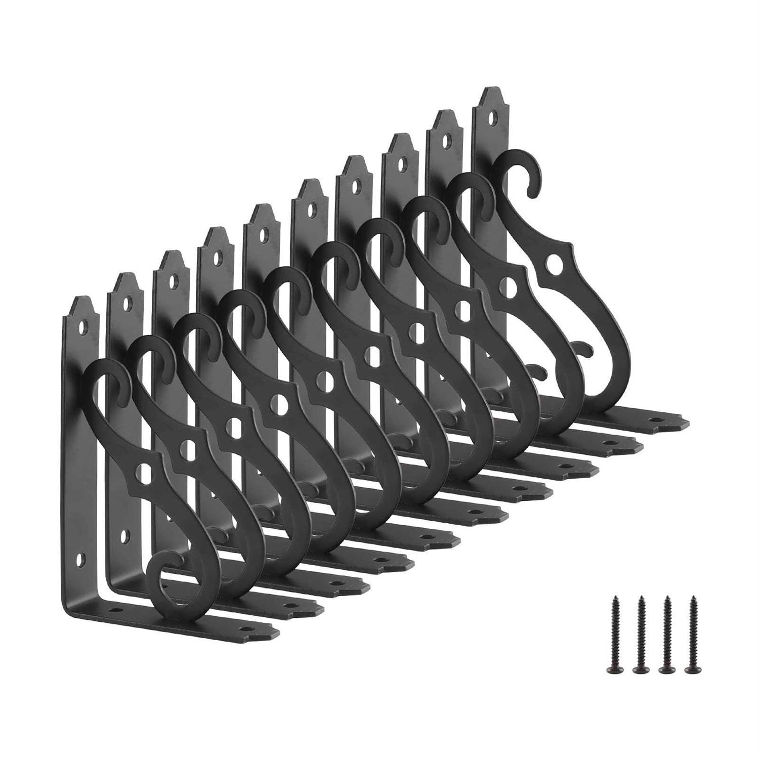HOME MASTER HARDWARE 10 Decorative Shelf Brackets Shelf Bracket Corner Brace Joint Right Angle - Zenithce