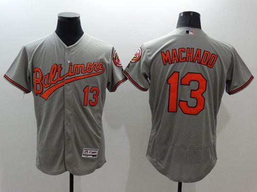 Orioles #13 Manny Machado Grey Flexbase Authentic Collection Stitched Jersey - Zenithce
