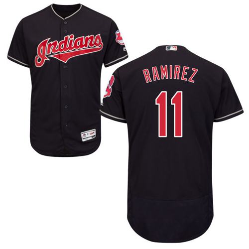 Indians #11 Jose Ramirez Navy Blue Flexbase Authentic Collection Stitched Jersey - Zenithce
