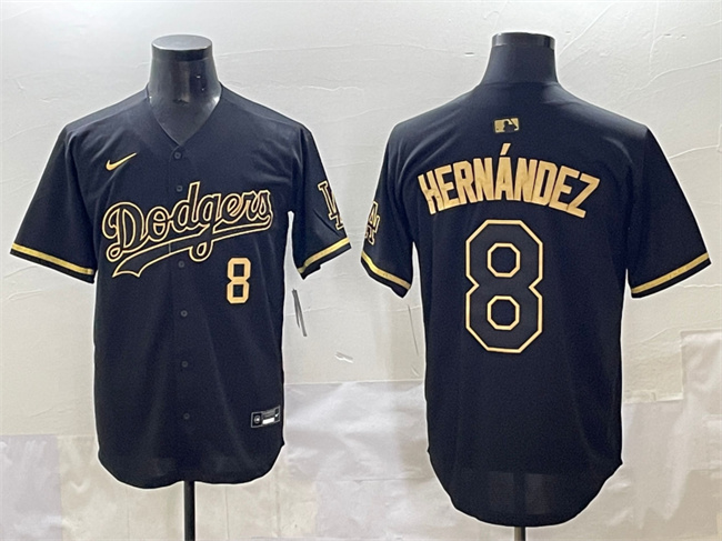 Los Angeles Dodgers #8 Enrique Hernández Black Gold Limited Stitched Jersey - Zenithce