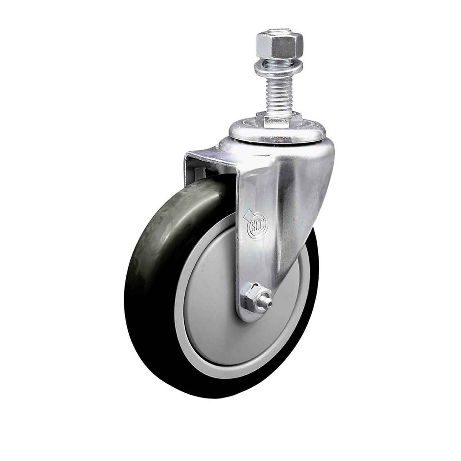 Service Caster Polyurethane Wheel Swivel Threaded Stem Caster Set Brake - Zenithce
