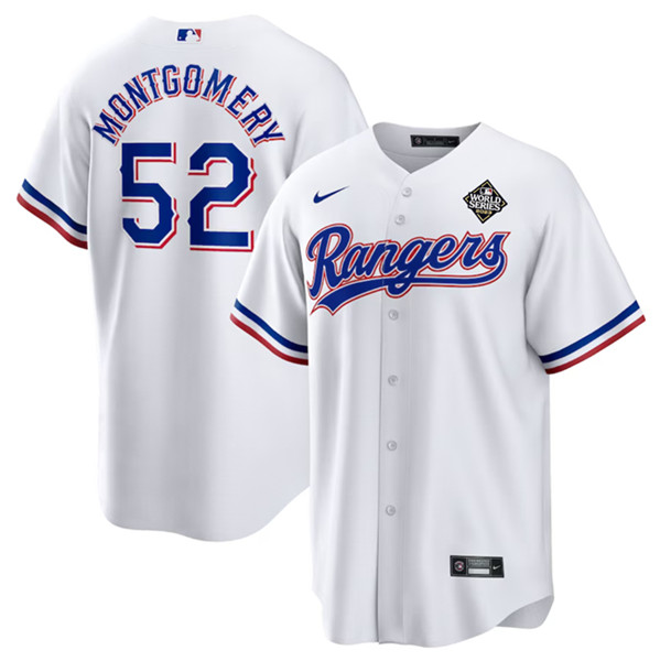 Texas Rangers #52 Jordan Montgomery White 2023 World Series Stitched Jersey - Zenithce