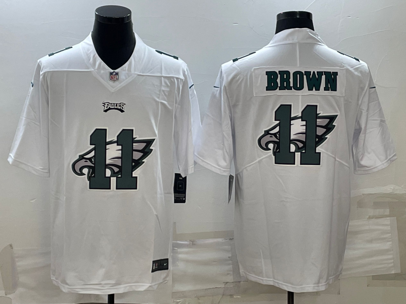 Philadelphia Eagles #11 A. J. Brown White Shadow Logo Limited Stitched Jersey - Zenithce