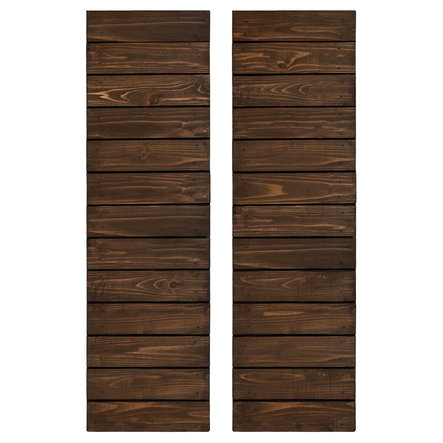Horizontal Slat Exterior Shutters Pair - Zenithce