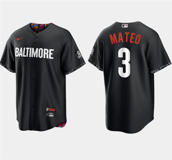 Baltimore Orioles #3 Jorge Mateo Black 2023 City Connect Cool Base Stitched Jersey - Zenithce