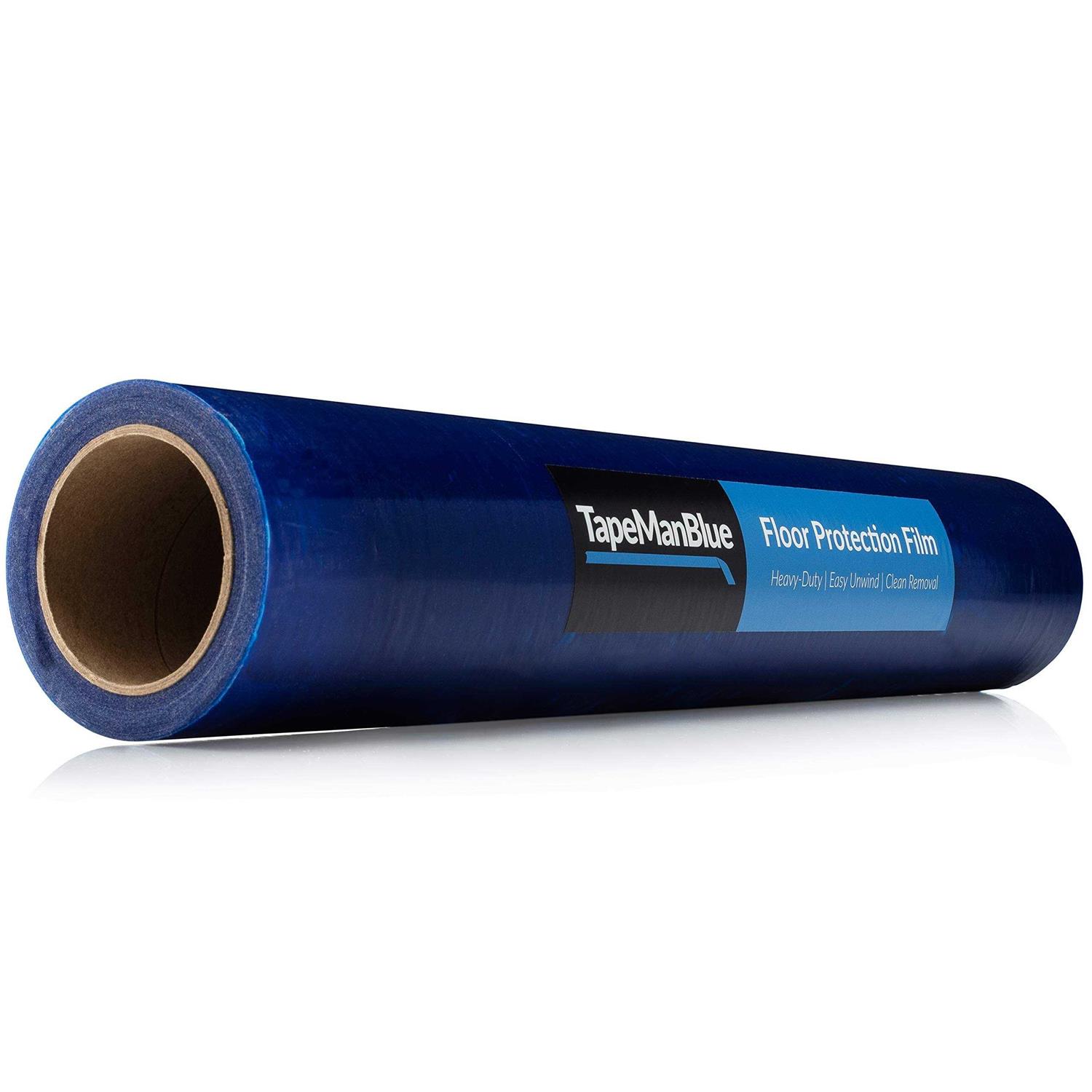 TapeManBlue Floor Protection Film Made in USA, Blue Self Adhesive Floor Protector for Moving and Construction - Zenithce
