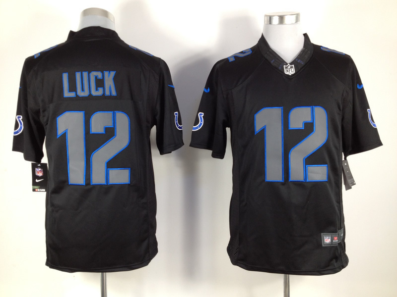 Indianapolis Colts #12 Andrew Luck Black Impact Limited Stitched Jersey - Zenithce