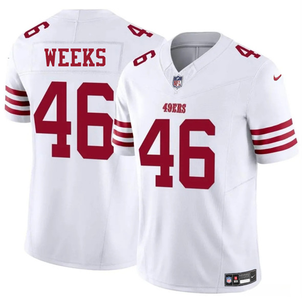 San Francisco 49ers #46 Jon Weeks White 2025 F.U.S.E. Vapor Untouchable Limited Stitched Jersey - Zenithce