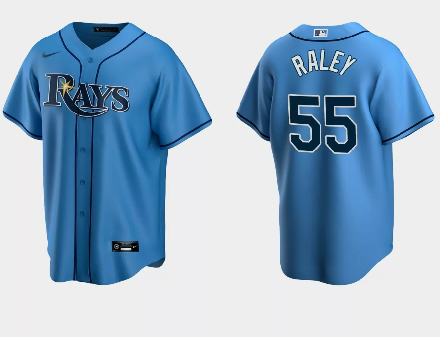 Tampa Bay Rays #55 Luke Raley Light Blue Cool Base Stitched Jersey - Zenithce